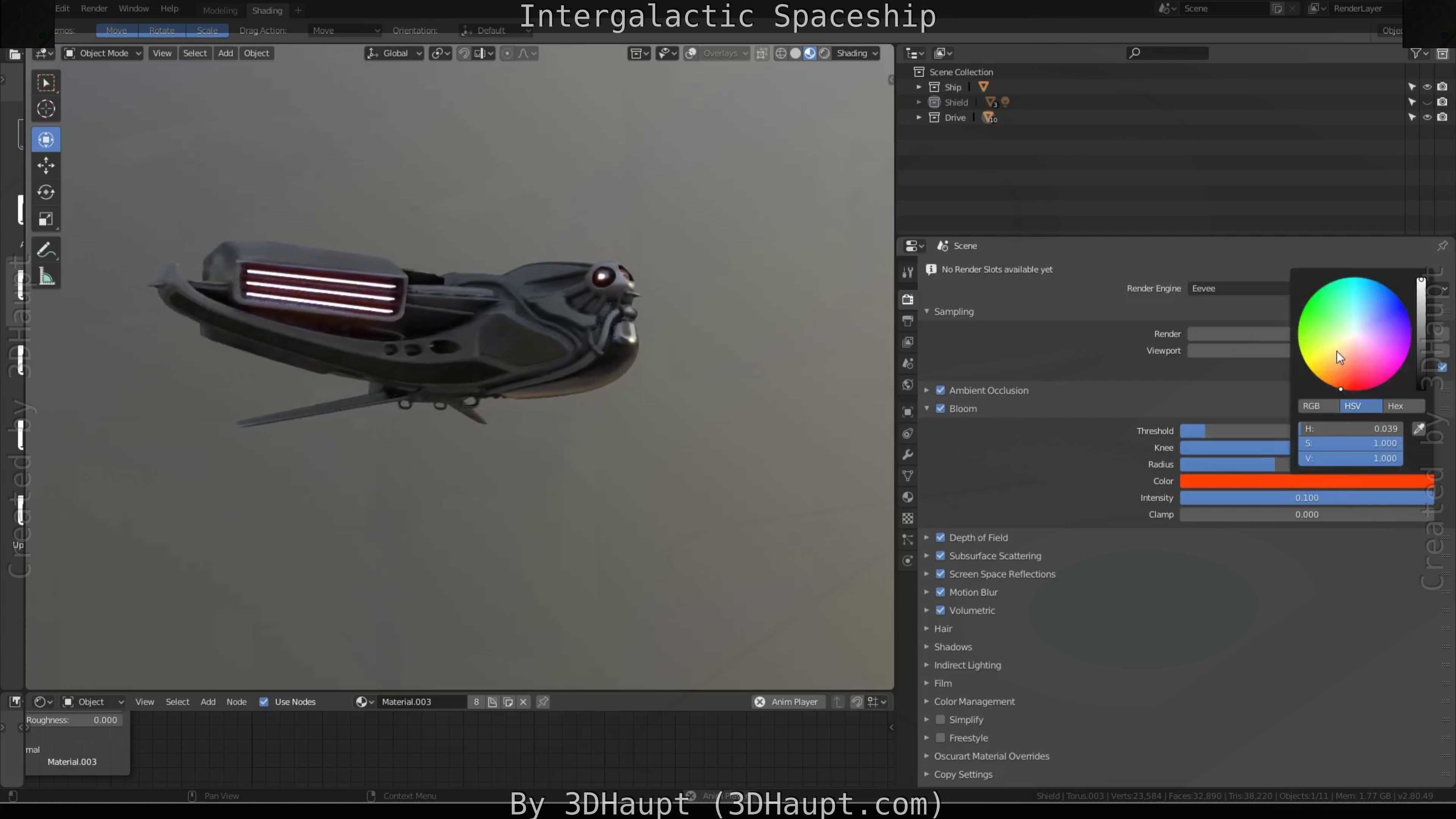 Intergalactic Spaceship Design in Blender Eevee Free low-poly 3D model_64