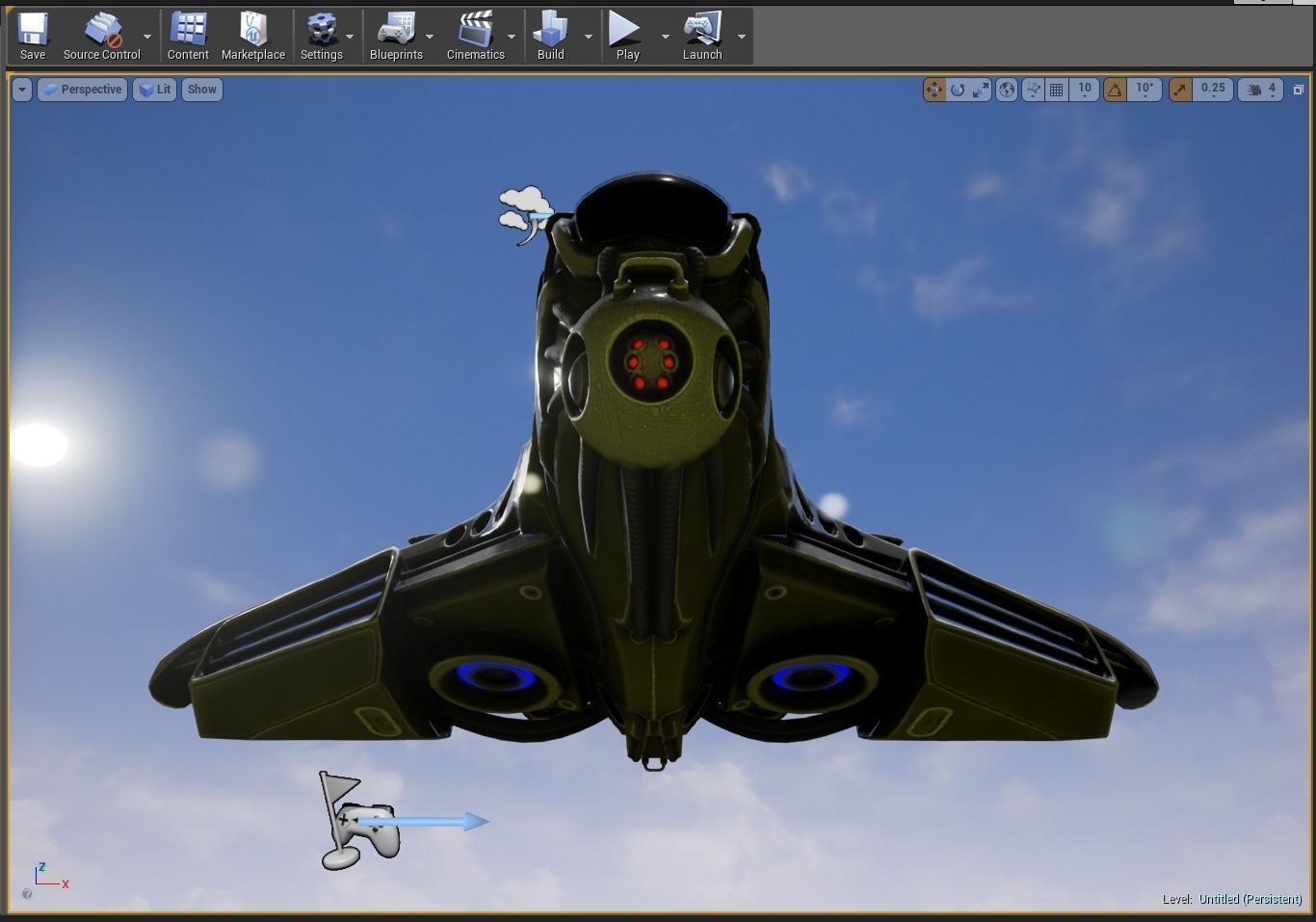 Intergalactic Spaceship Design in Blender Eevee Free low-poly 3D model_11
