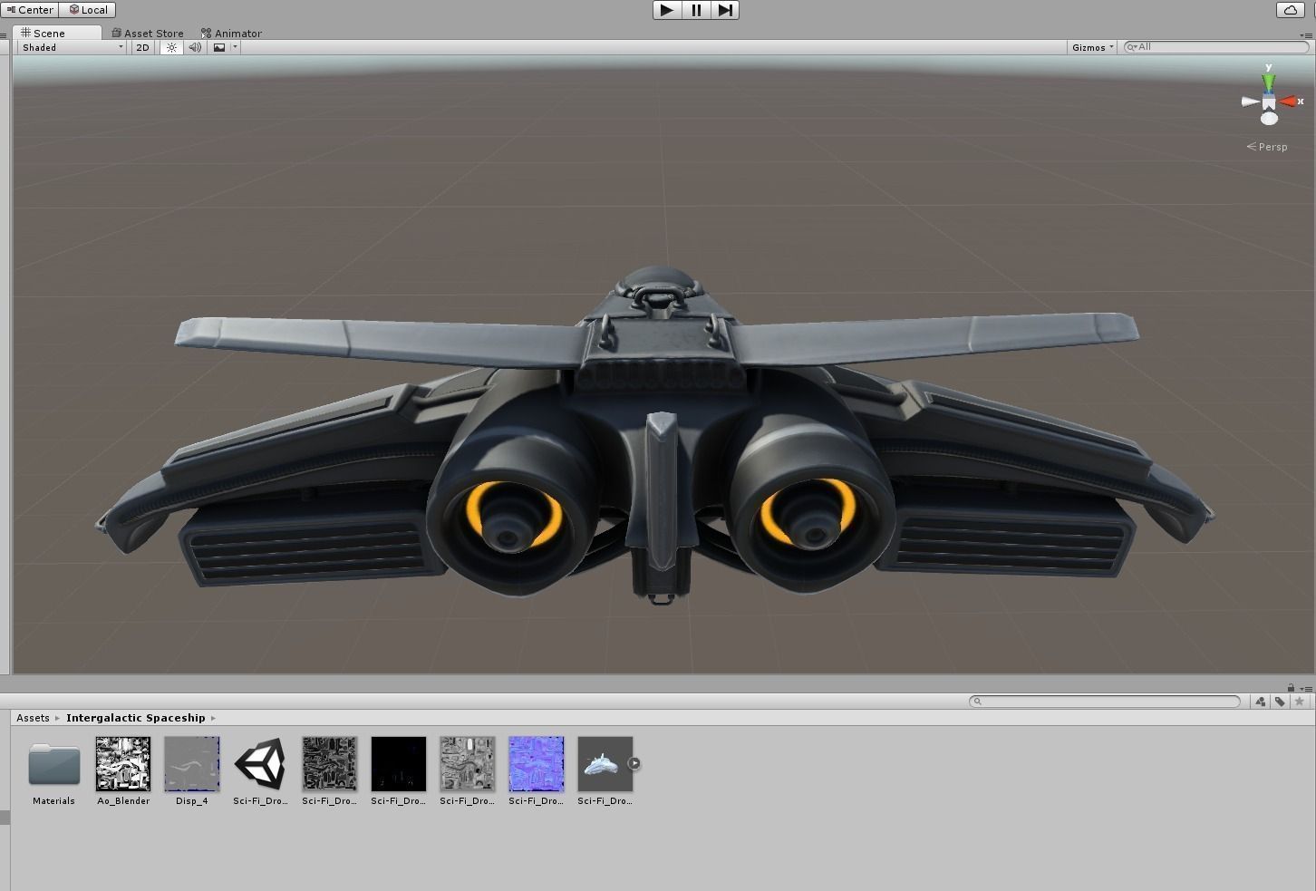 Intergalactic Spaceship Design in Blender Eevee Free low-poly 3D model_13