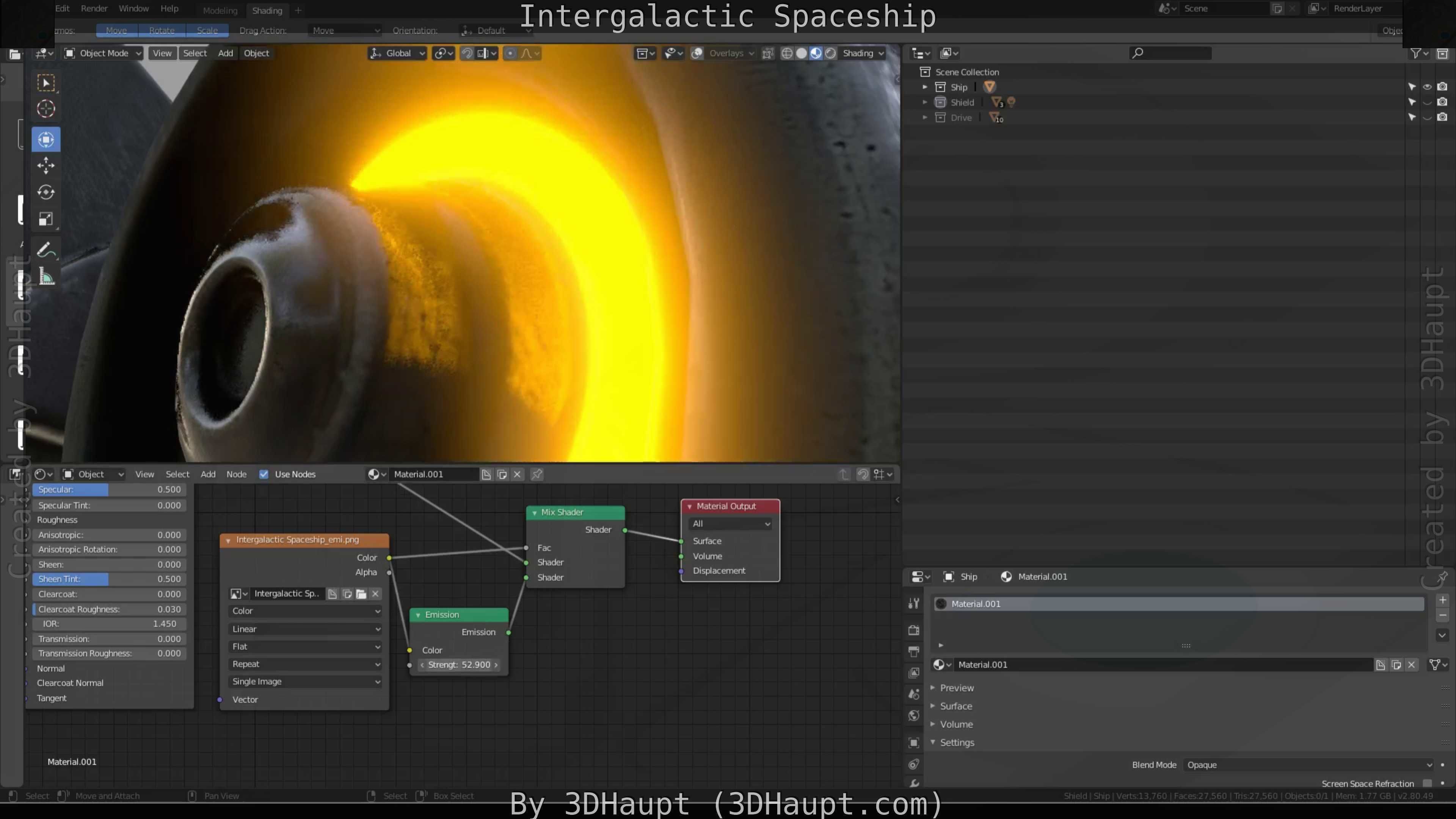 Intergalactic Spaceship Design in Blender Eevee Free low-poly 3D model_63