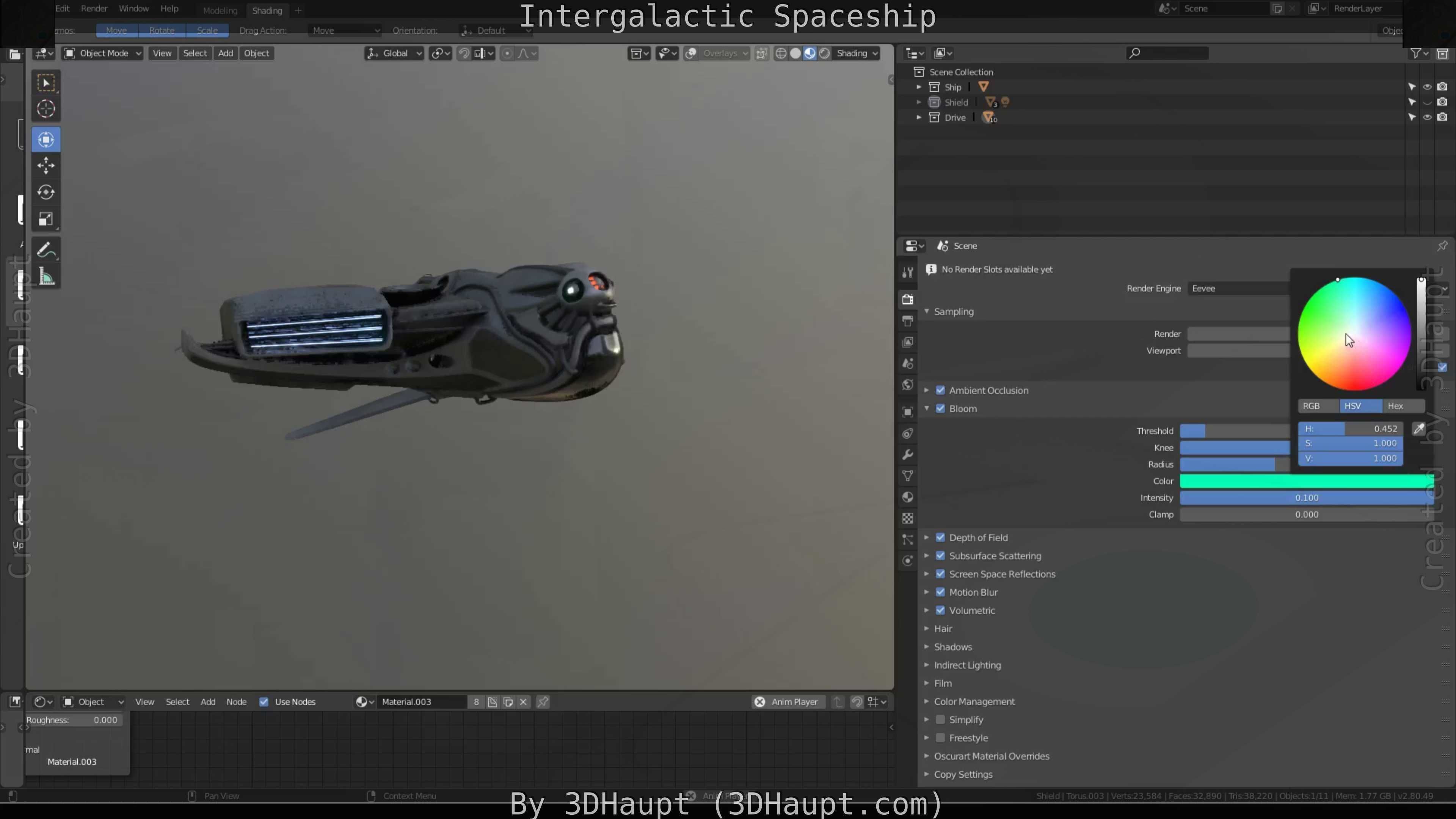 Intergalactic Spaceship Design in Blender Eevee Free low-poly 3D model_73