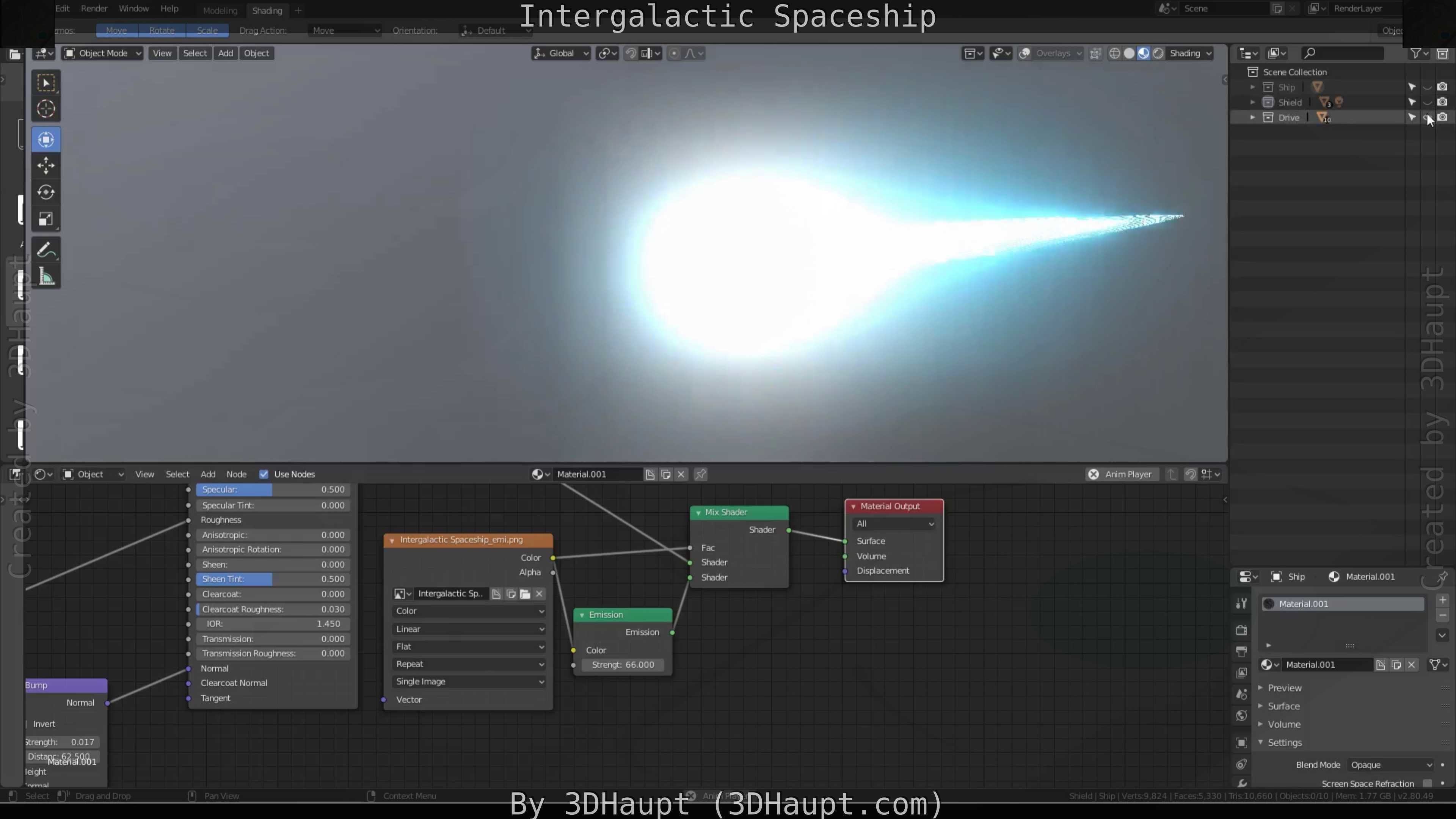 Intergalactic Spaceship Design in Blender Eevee Free low-poly 3D model_65