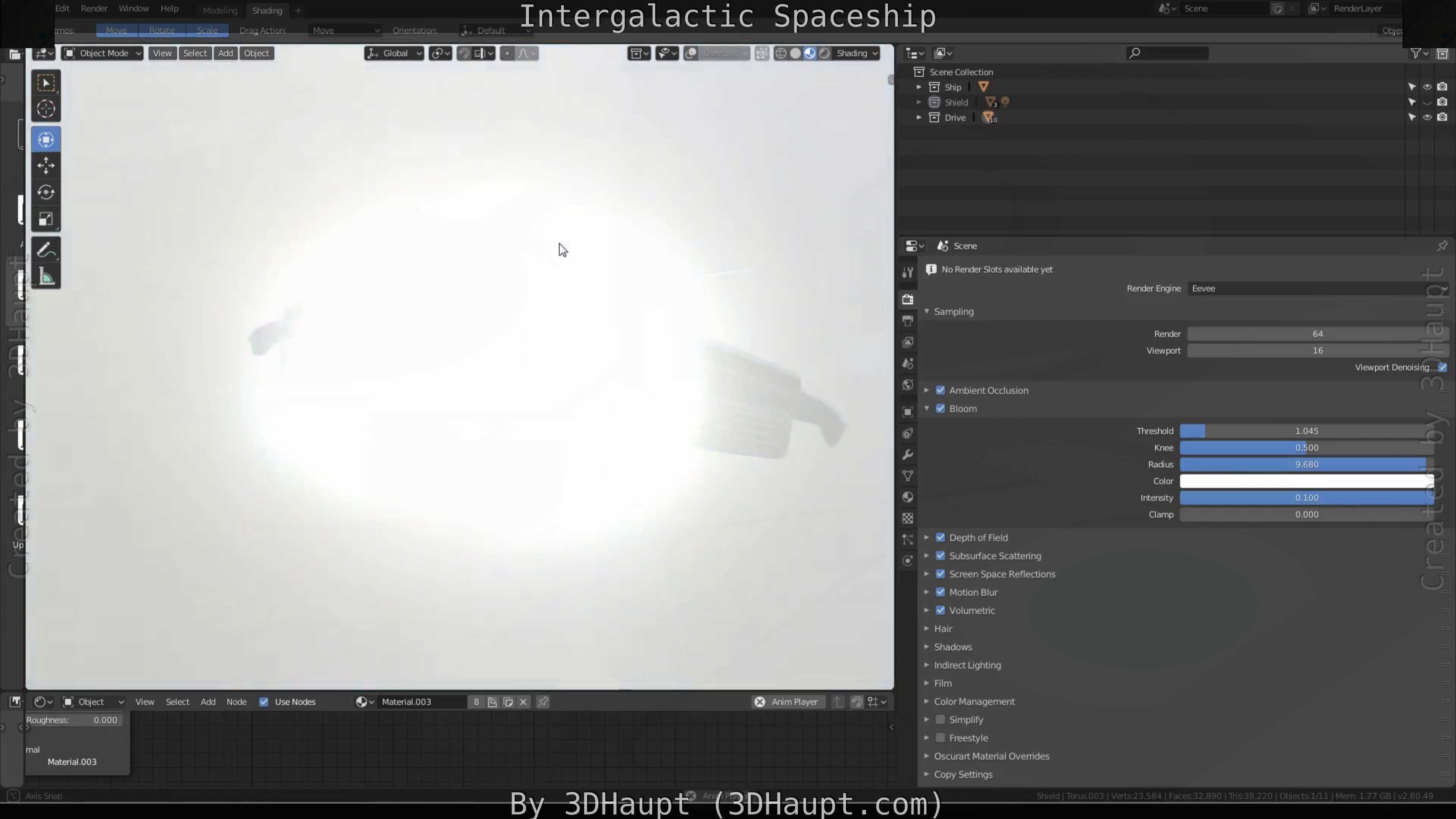 Intergalactic Spaceship Design in Blender Eevee Free low-poly 3D model_114