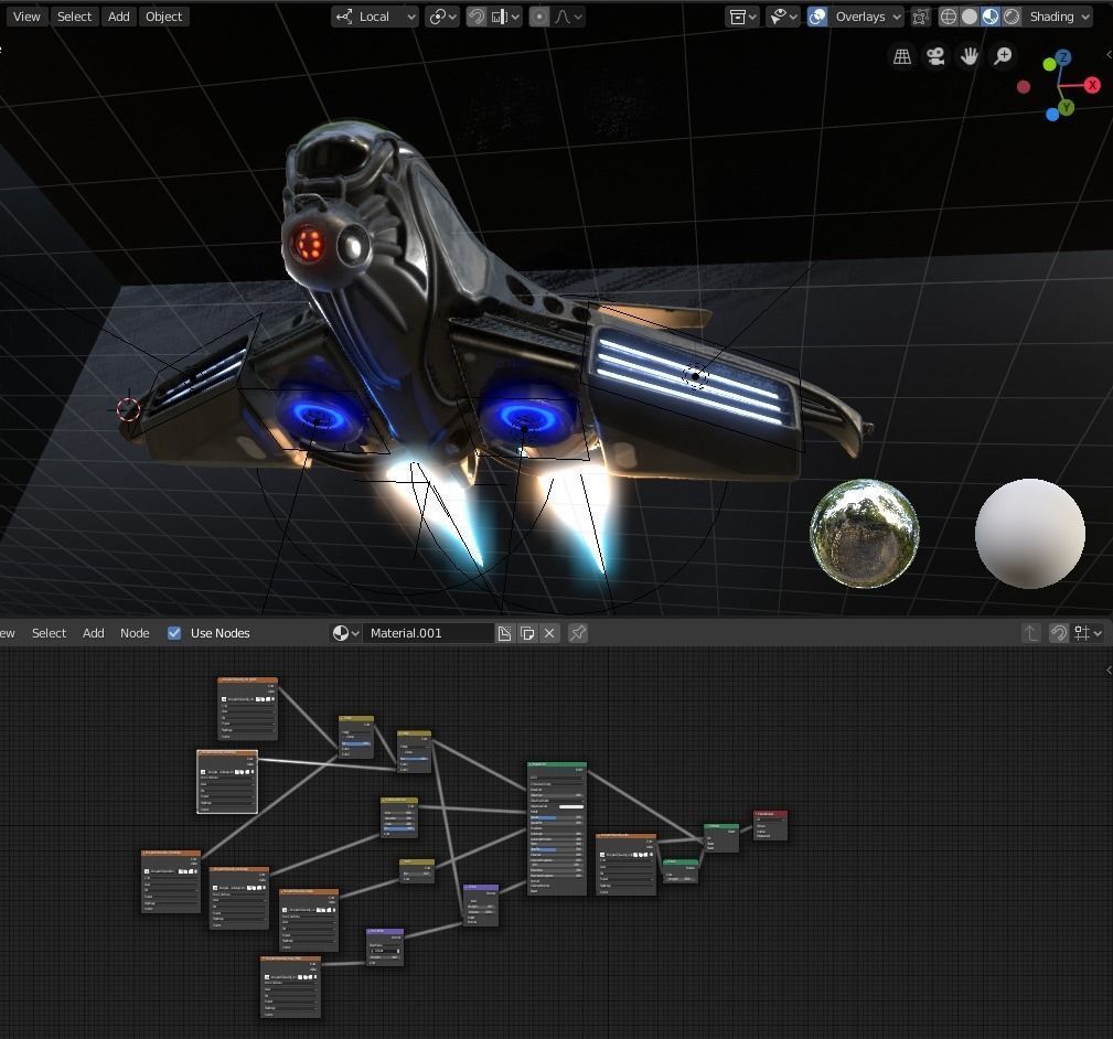 Intergalactic Spaceship Design in Blender Eevee Free low-poly 3D model_2