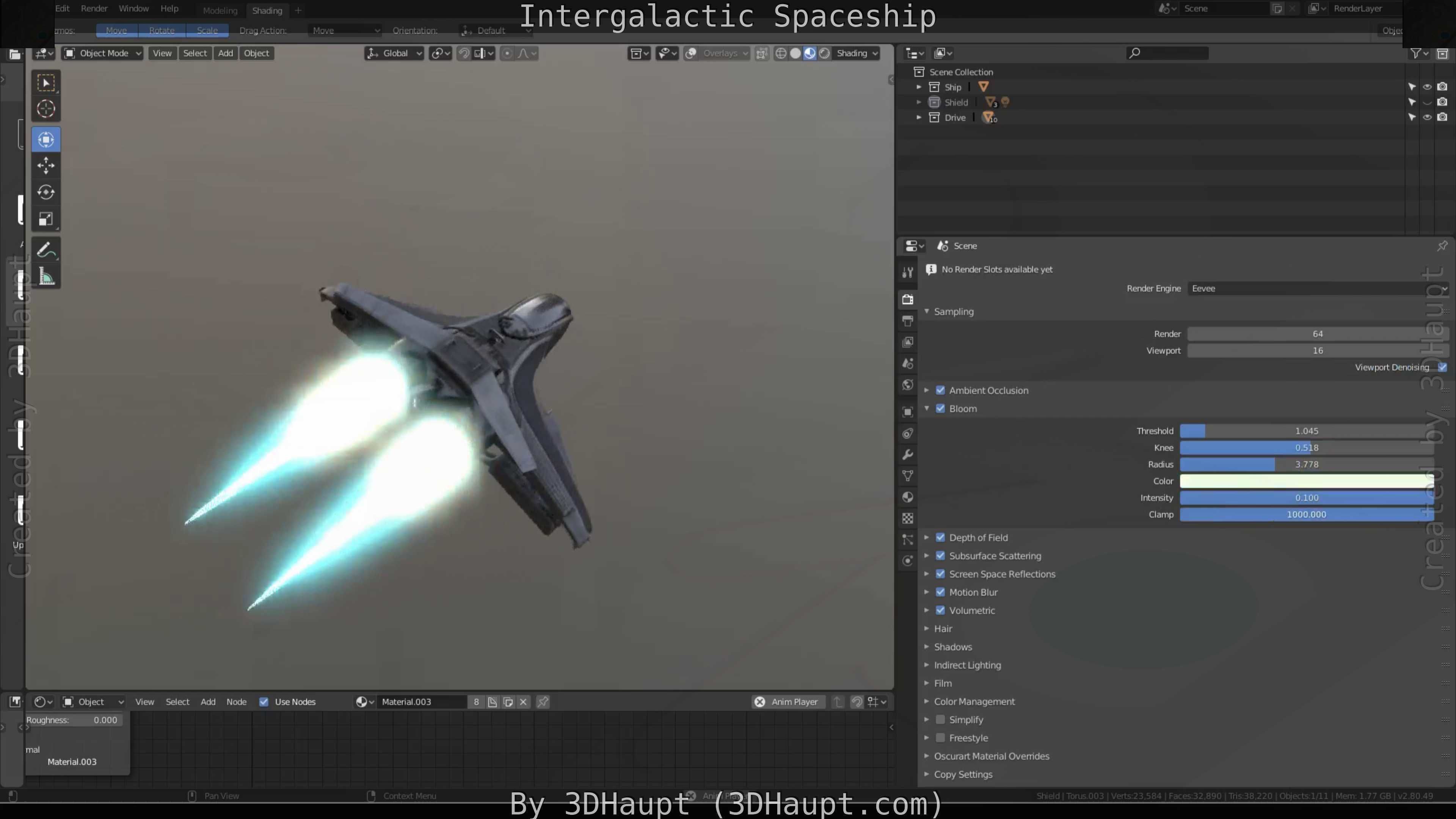 Intergalactic Spaceship Design in Blender Eevee Free low-poly 3D model_71