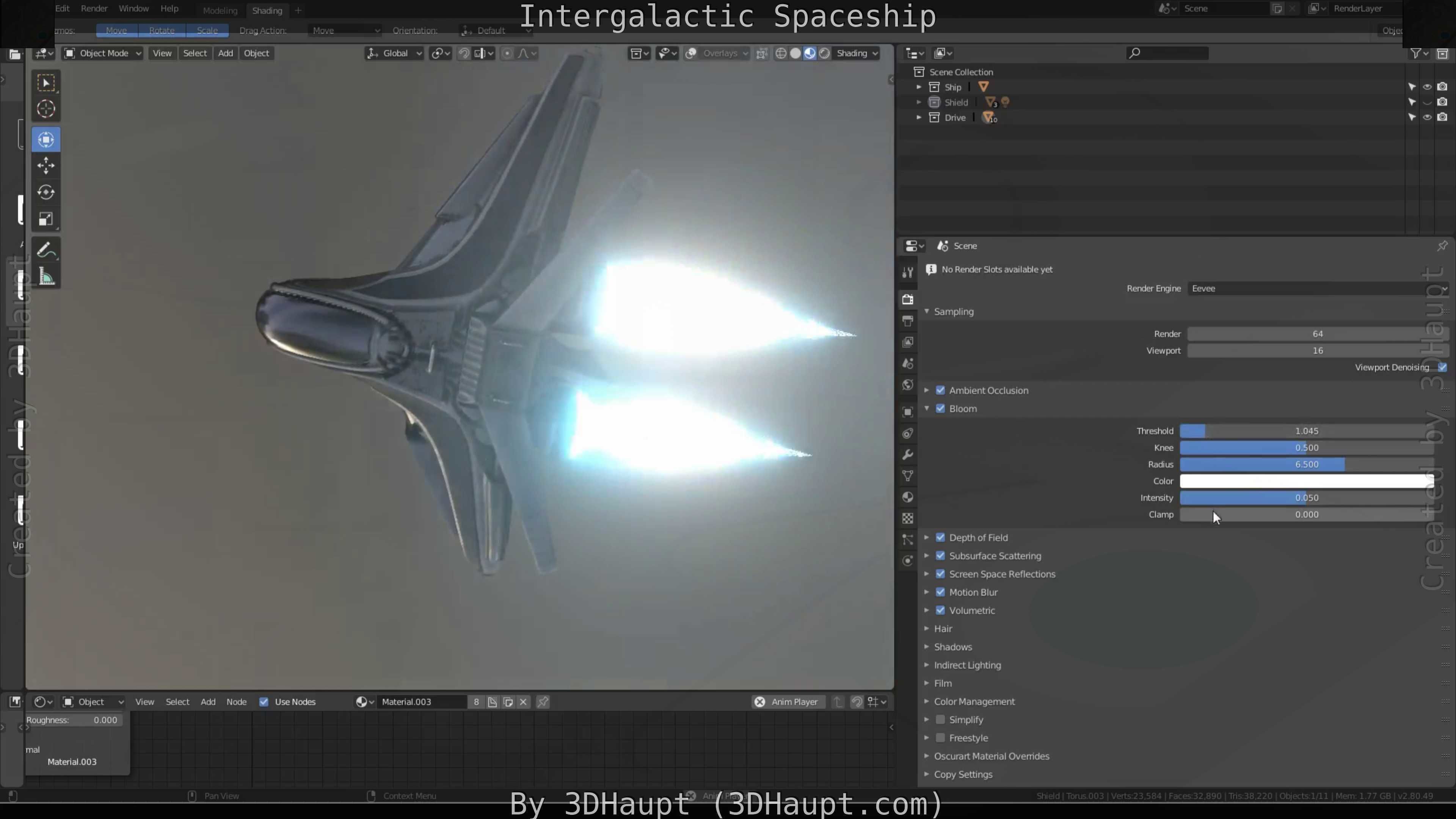 Intergalactic Spaceship Design in Blender Eevee Free low-poly 3D model_96