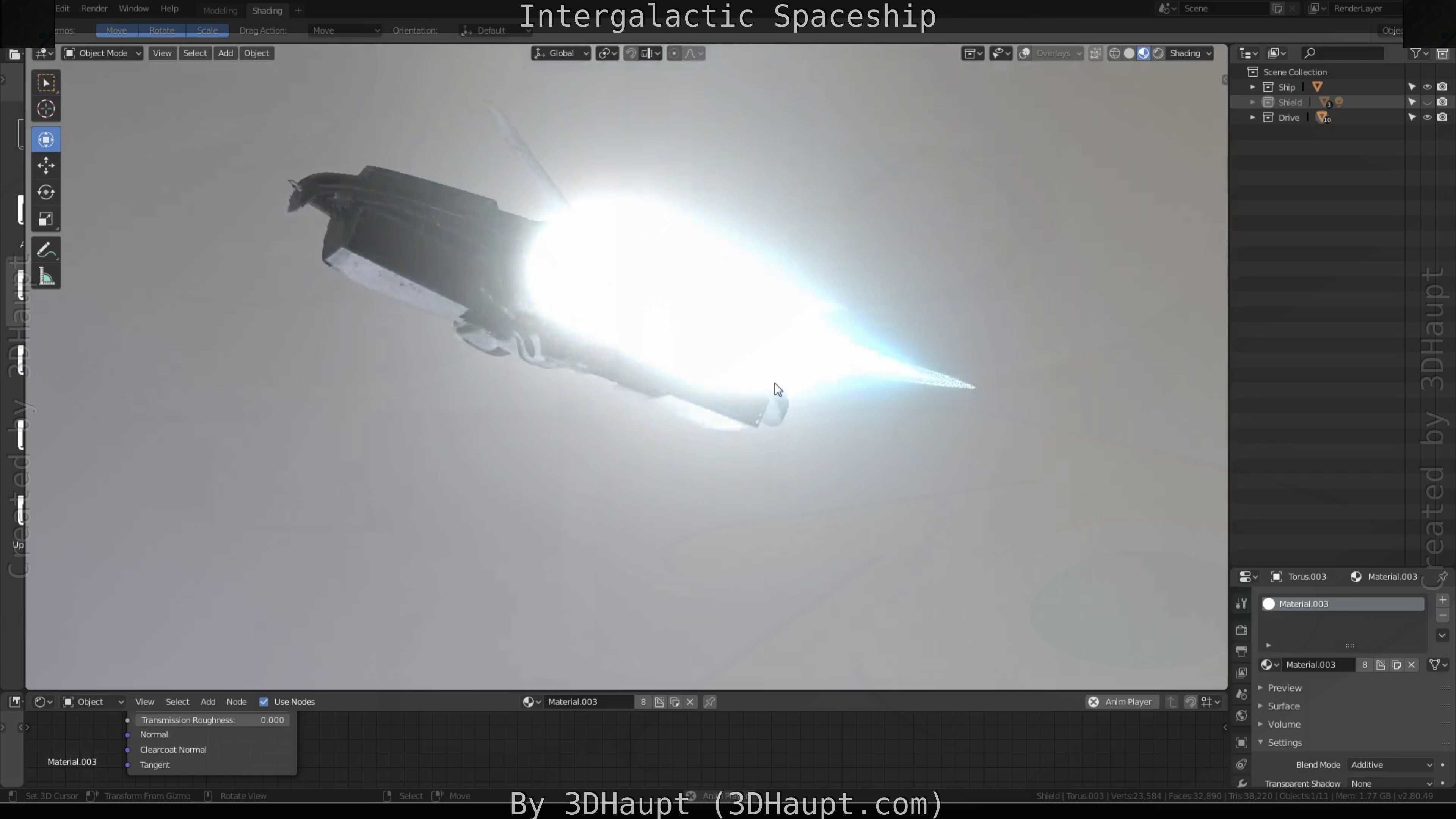 Intergalactic Spaceship Design in Blender Eevee Free low-poly 3D model_78