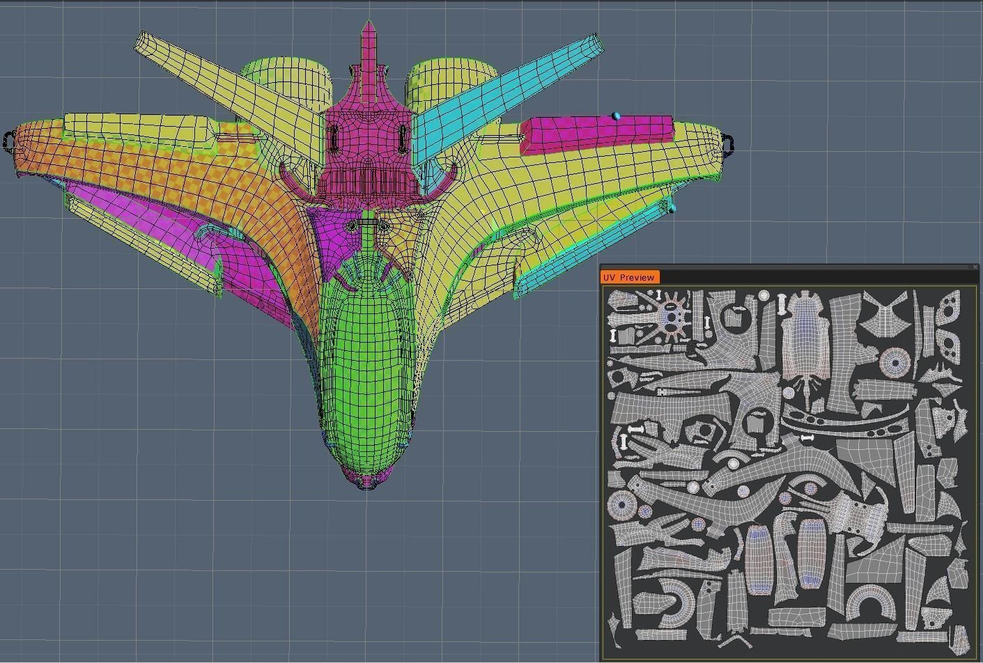 Intergalactic Spaceship Design in Blender Eevee Free low-poly 3D model_9