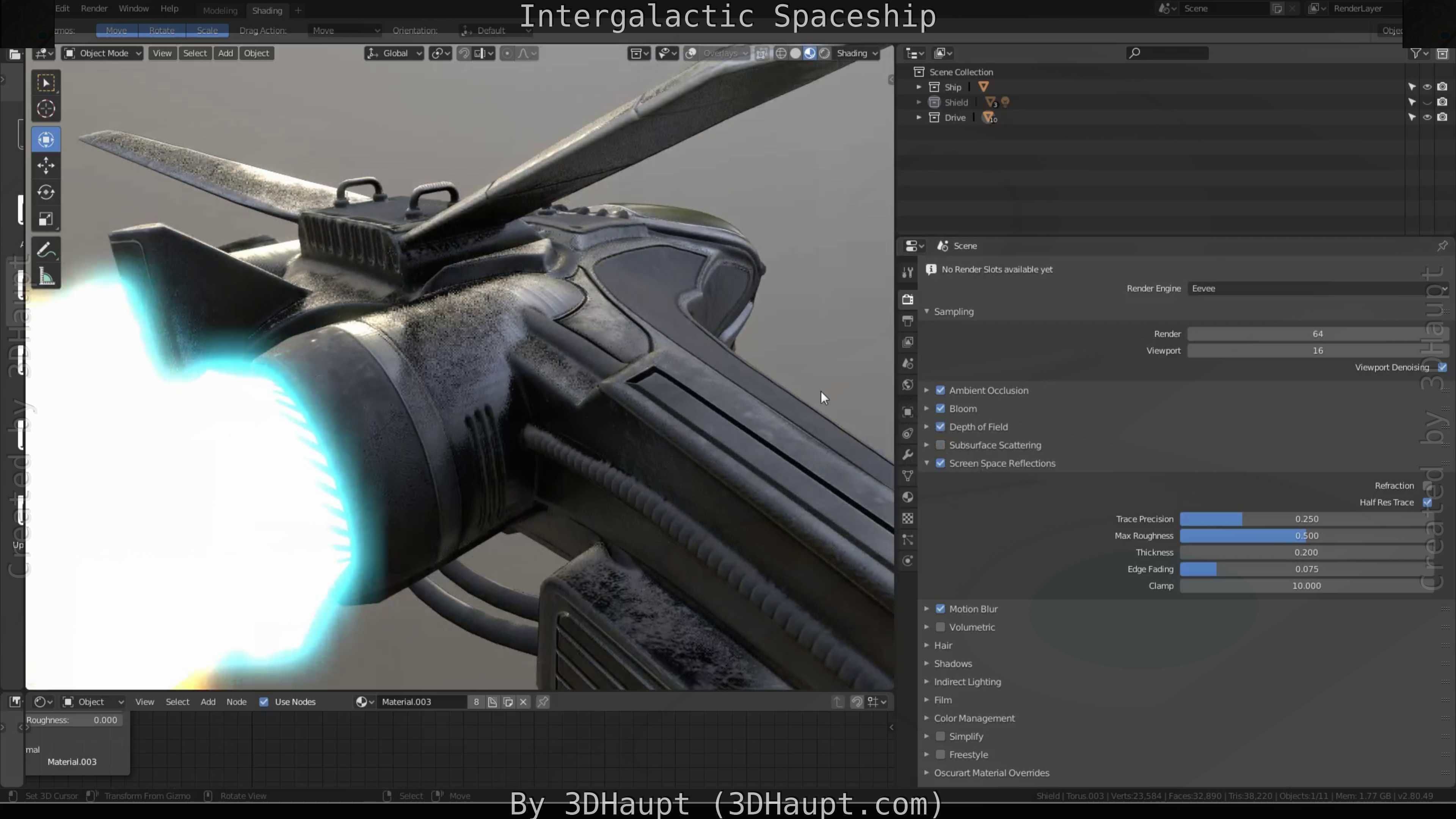Intergalactic Spaceship Design in Blender Eevee Free low-poly 3D model_83