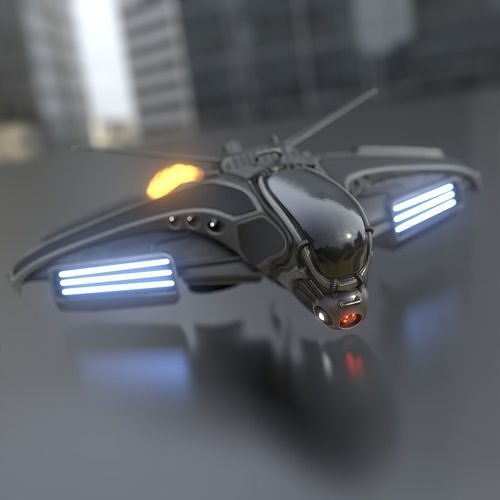 Intergalactic Spaceship Design in Blender Eevee Free low-poly 3D model