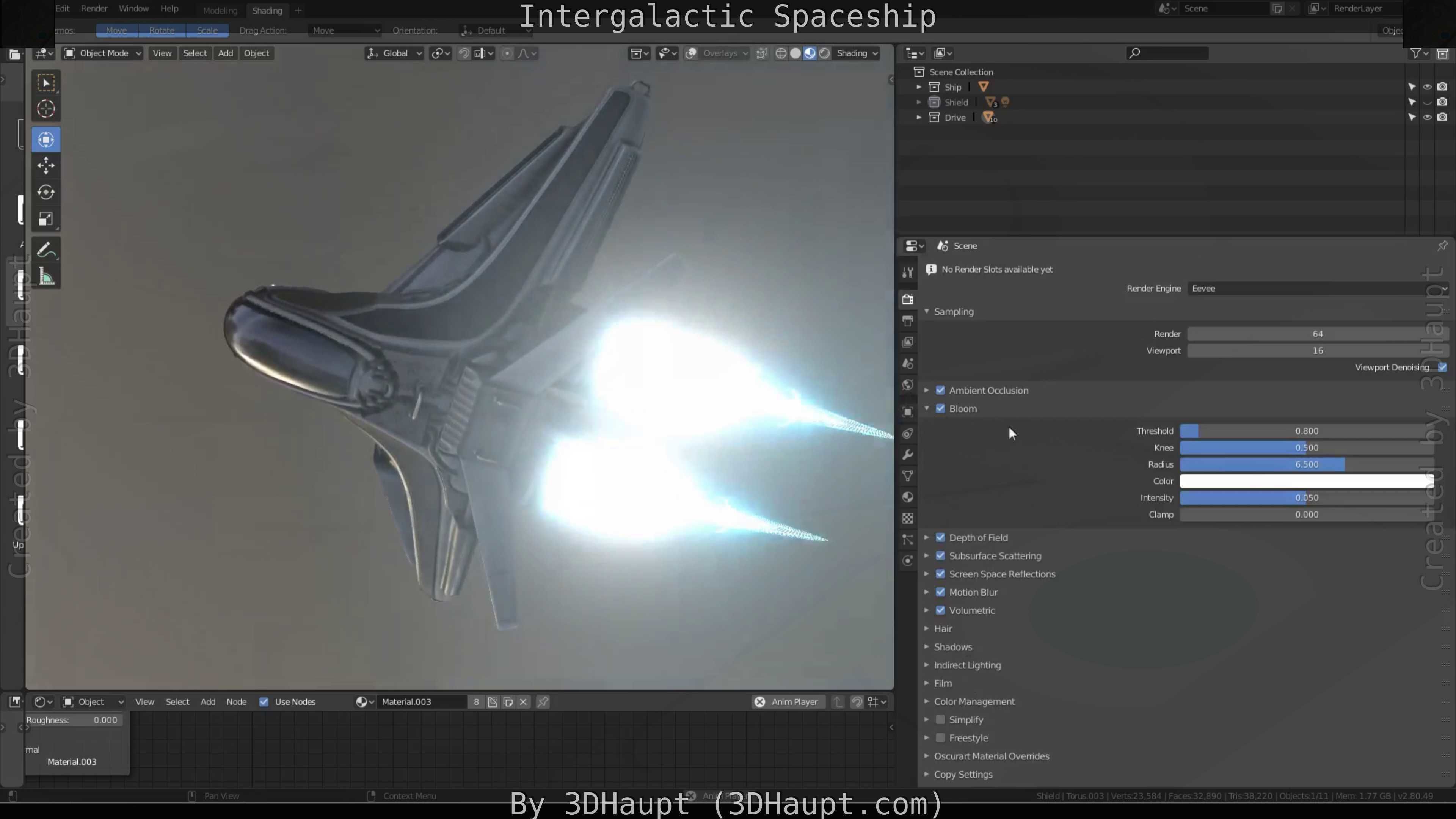 Intergalactic Spaceship Design in Blender Eevee Free low-poly 3D model_31