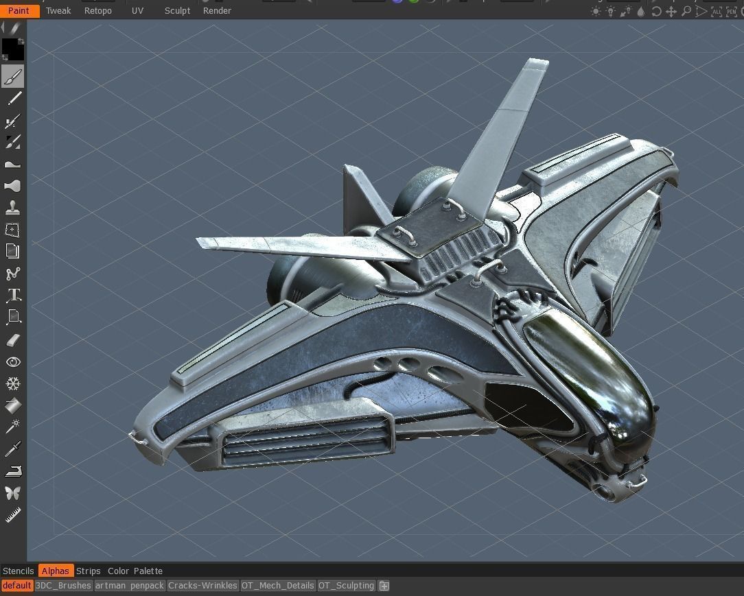 Intergalactic Spaceship Design in Blender Eevee Free low-poly 3D model_10