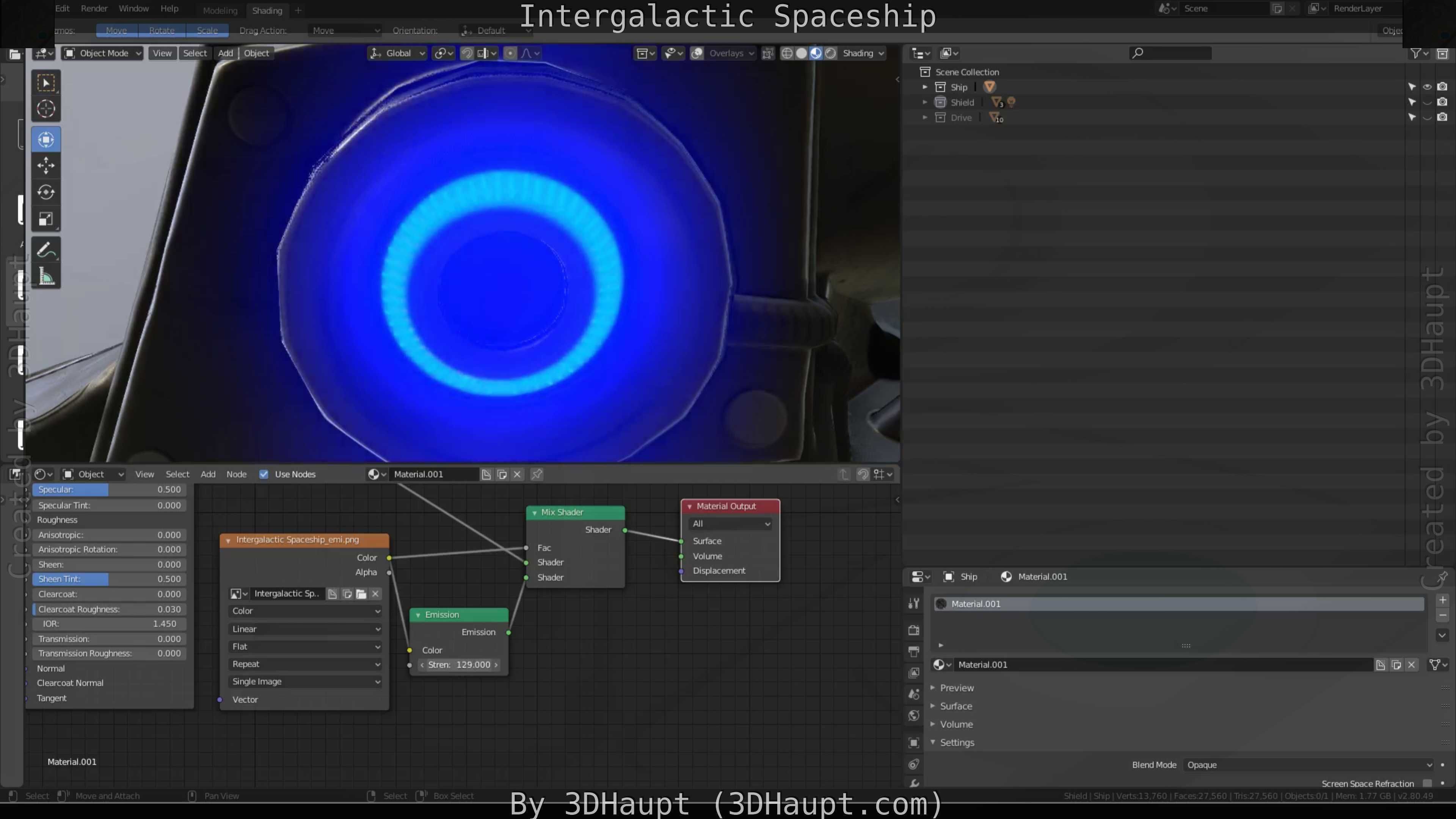 Intergalactic Spaceship Design in Blender Eevee Free low-poly 3D model_57
