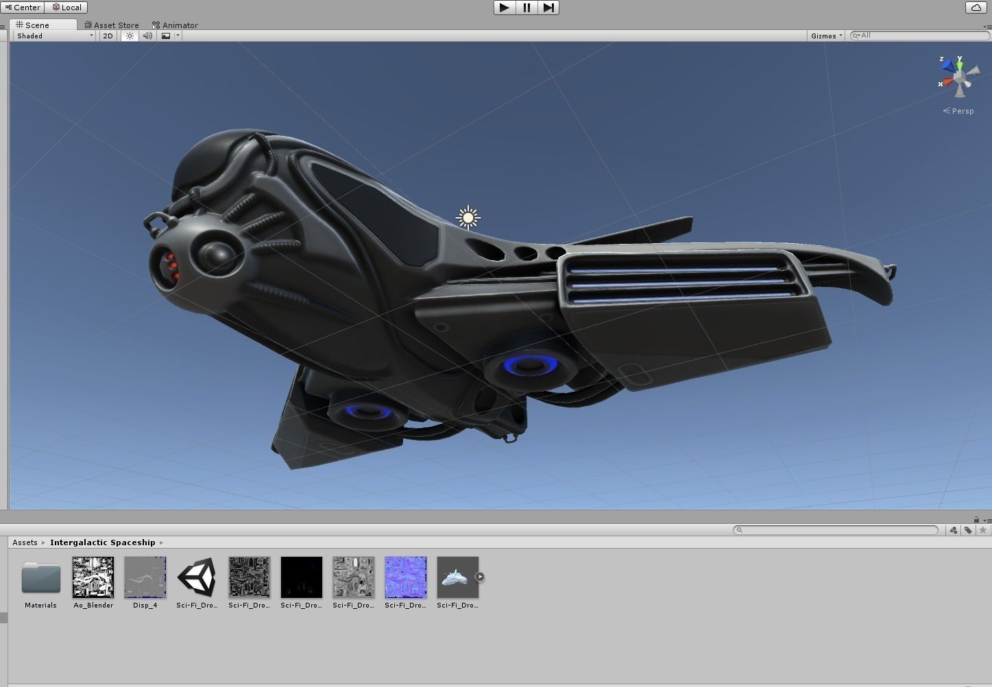 Intergalactic Spaceship Design in Blender Eevee Free low-poly 3D model_15