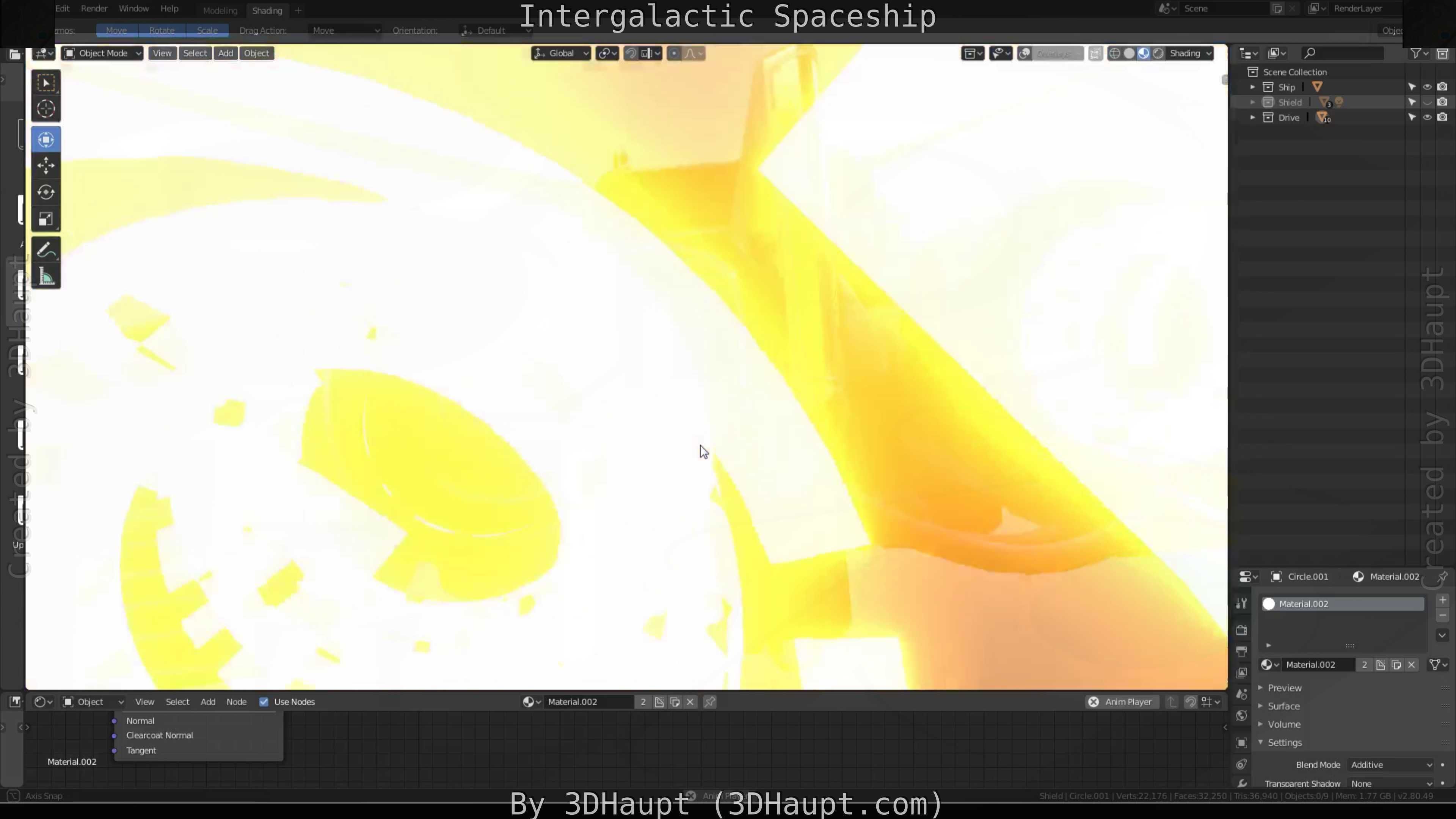 Intergalactic Spaceship Design in Blender Eevee Free low-poly 3D model_75
