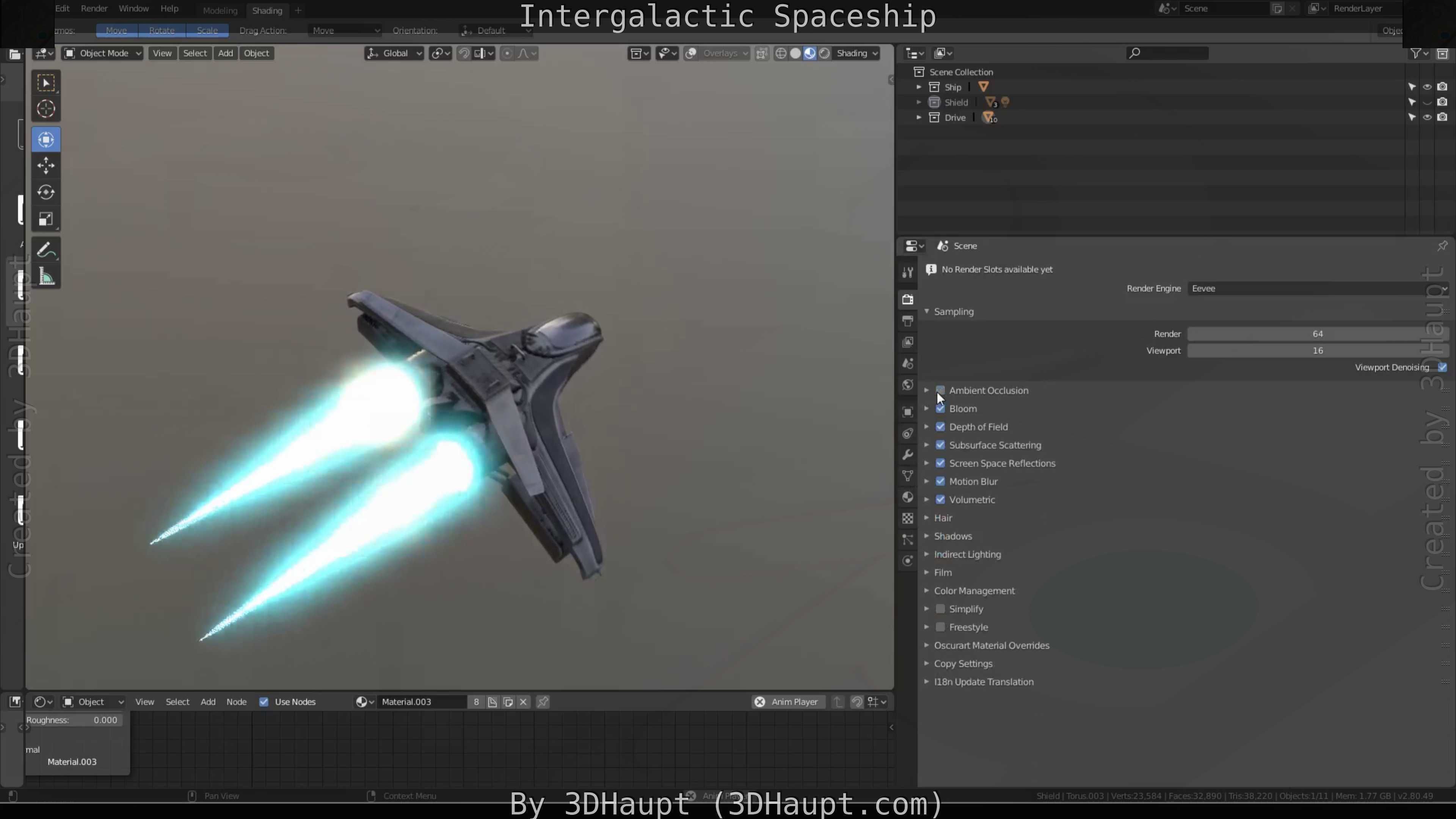 Intergalactic Spaceship Design in Blender Eevee Free low-poly 3D model_70