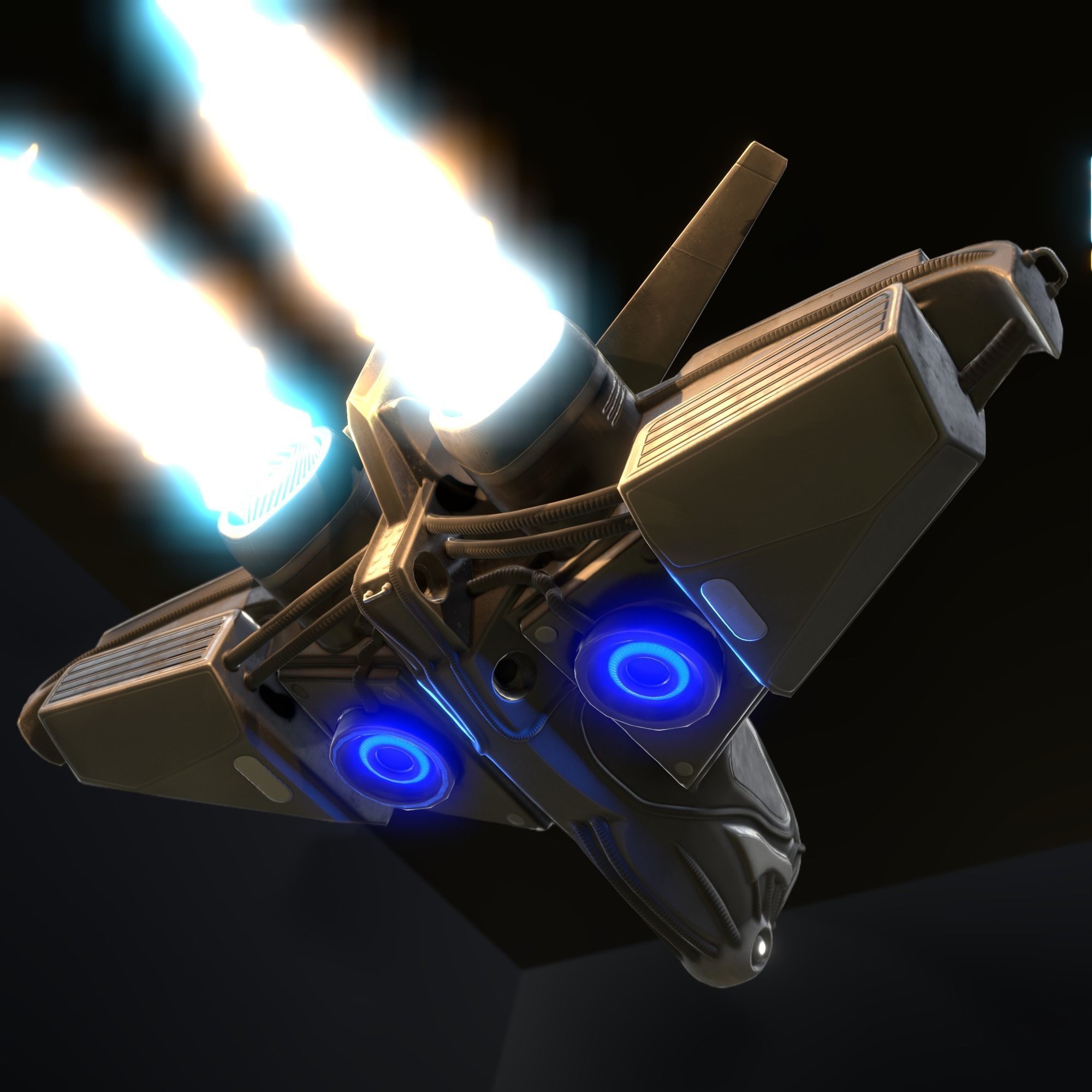 Intergalactic Spaceship Design in Blender Eevee Free low-poly 3D model_5