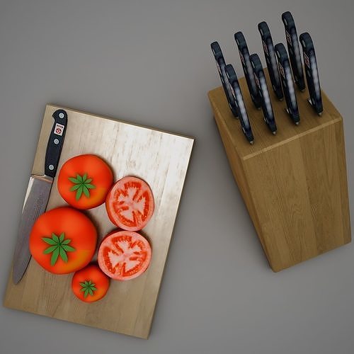 Tomatoes and Knifes 3D model 4