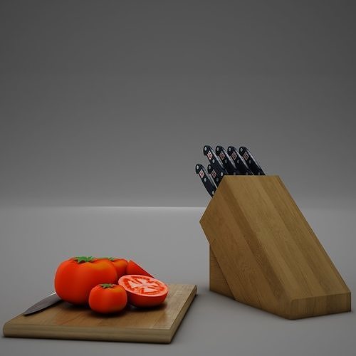 Tomatoes and Knifes 3D model 3