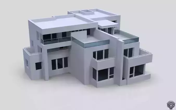 Modern Building Low-poly 3D model