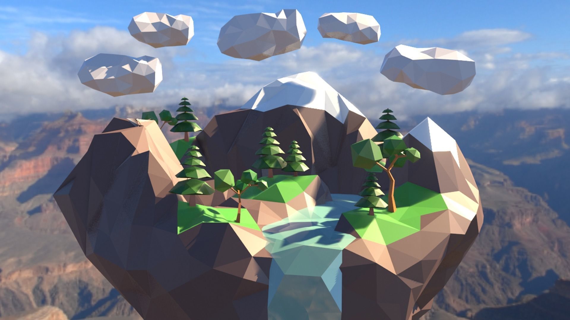 POLYGON - Island Pack Free low-poly 3D model_2