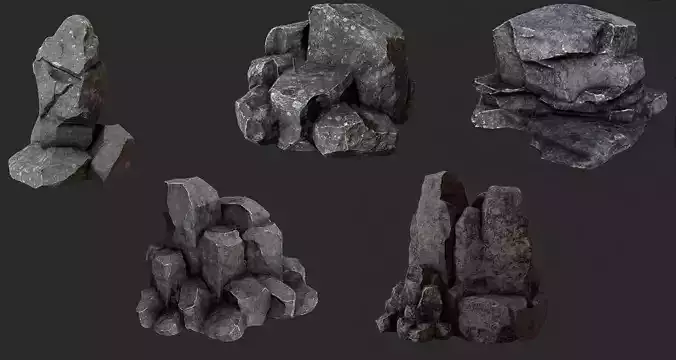 Rock Pack Low-poly 3D model