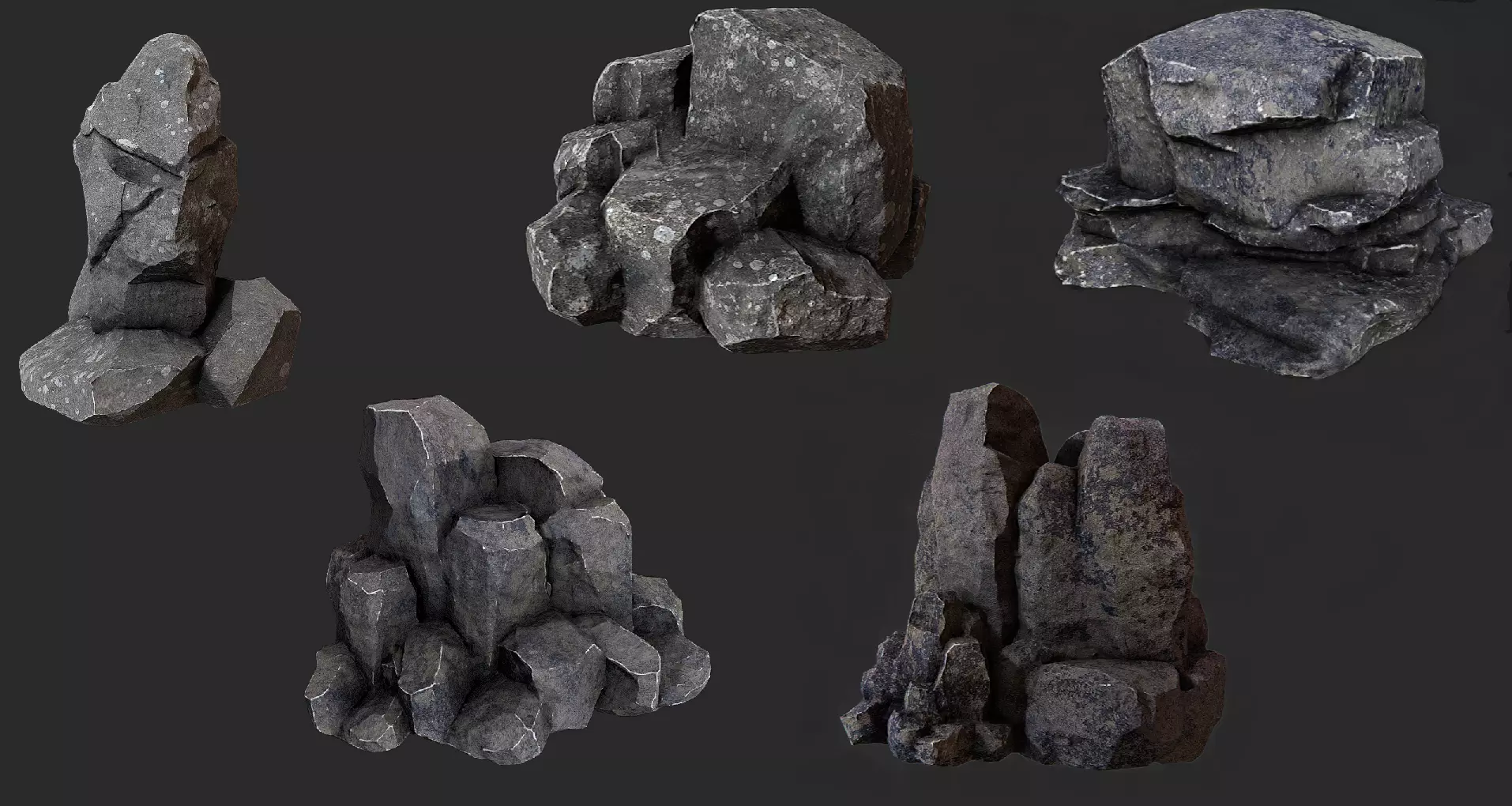 Rock Pack Low-poly 3D model_0