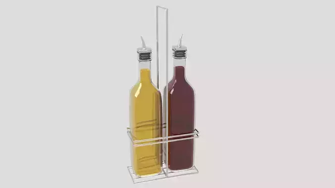Oil and Vinegar Bottles with Rack