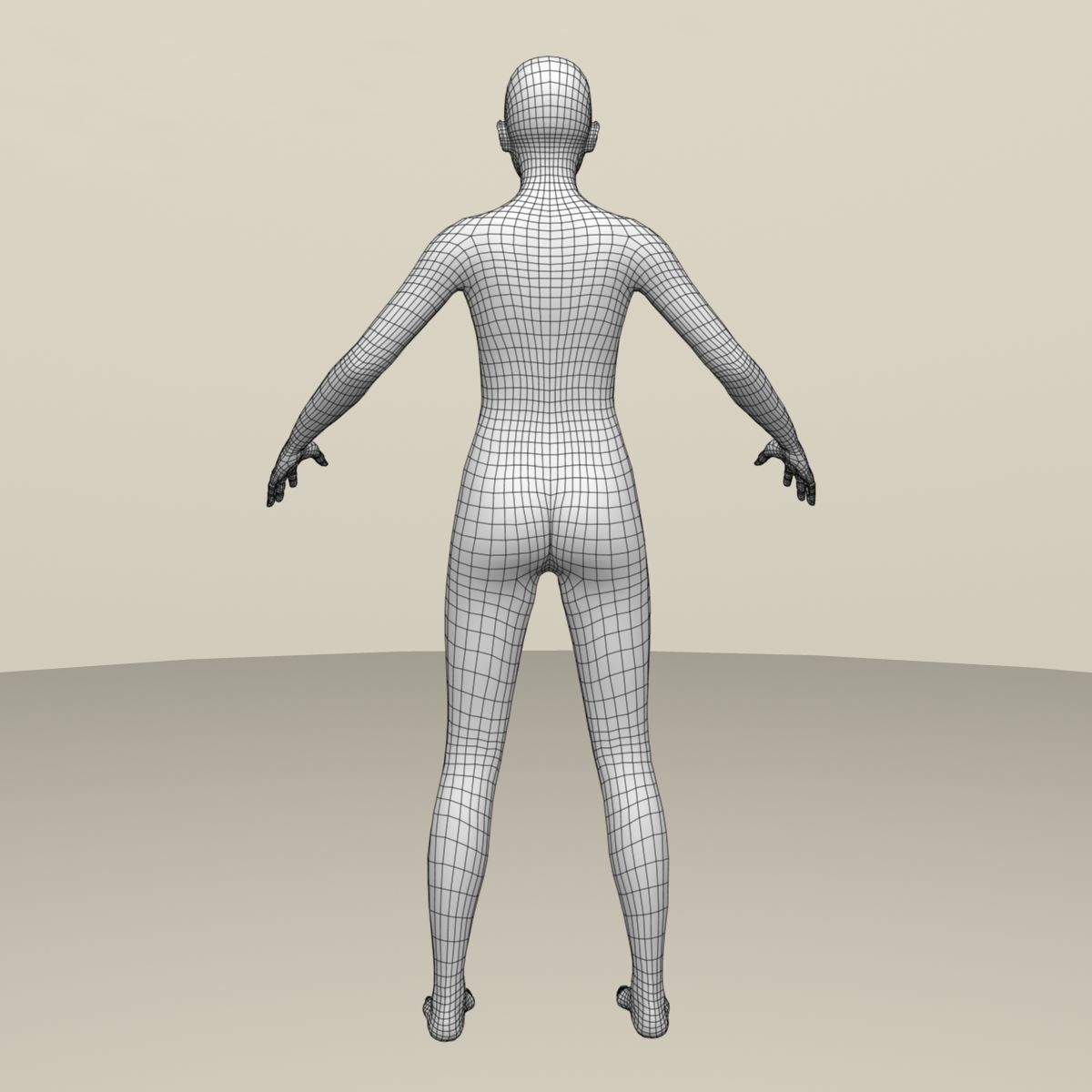 Female base mesh 3D model_3