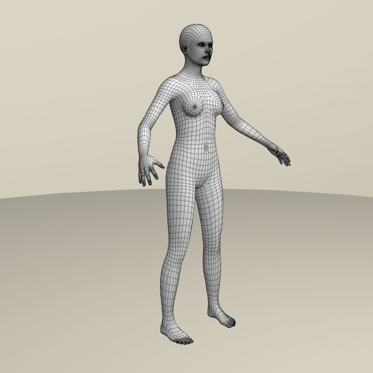 Female base mesh 3D model_2