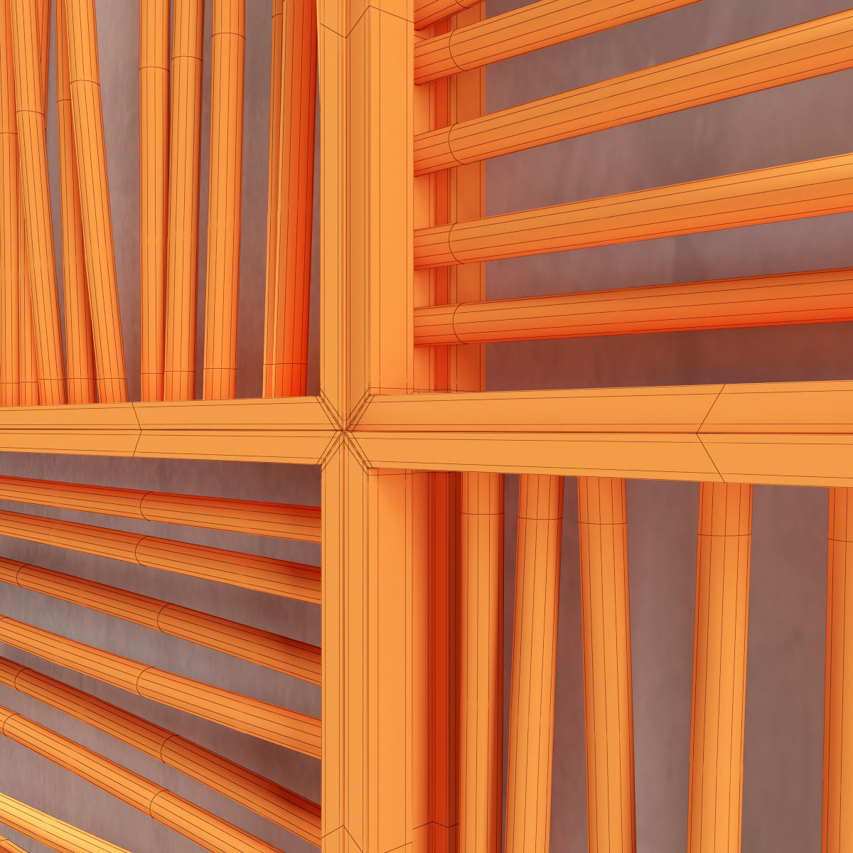 Wood panel branch 3D model_8