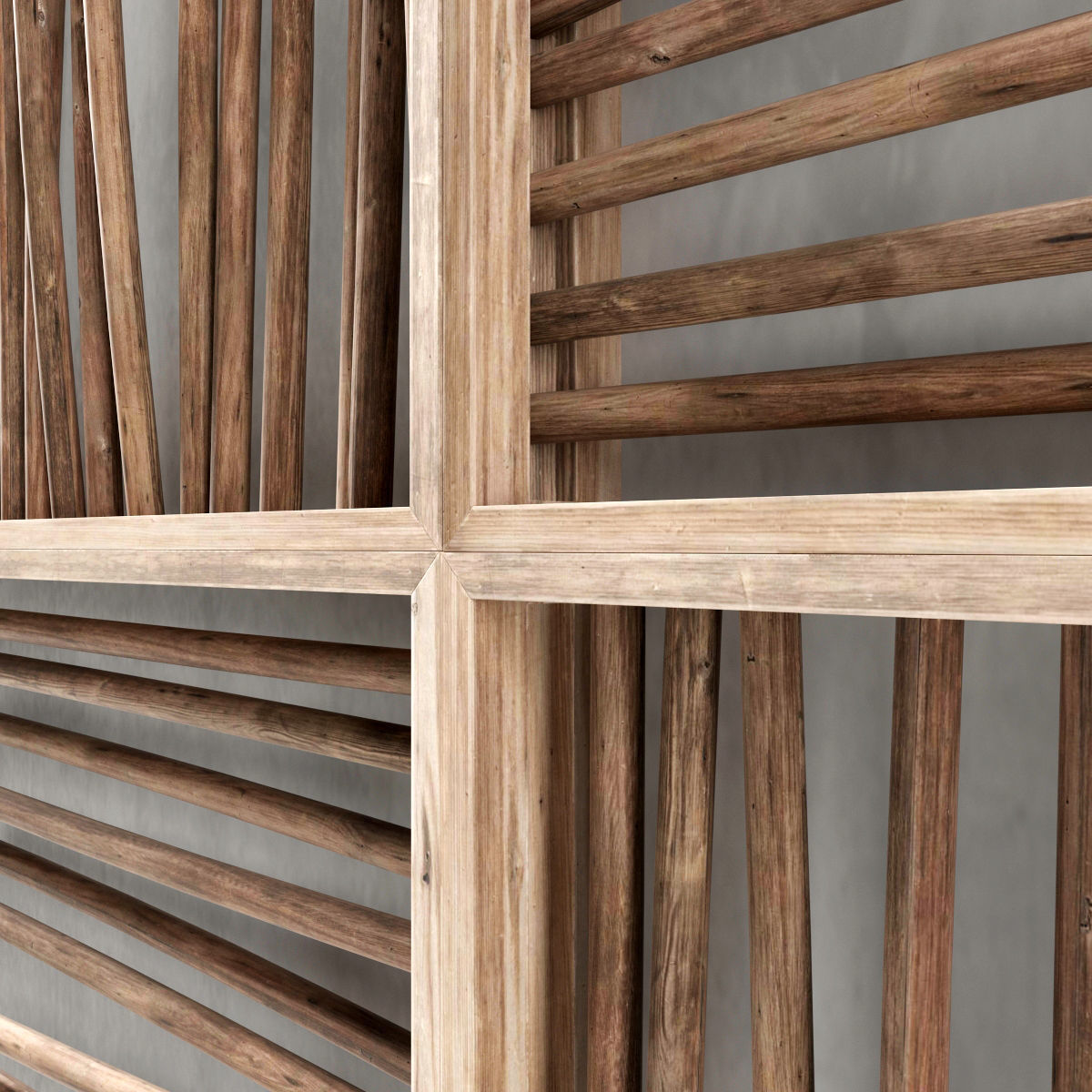 Wood panel branch 3D model_4