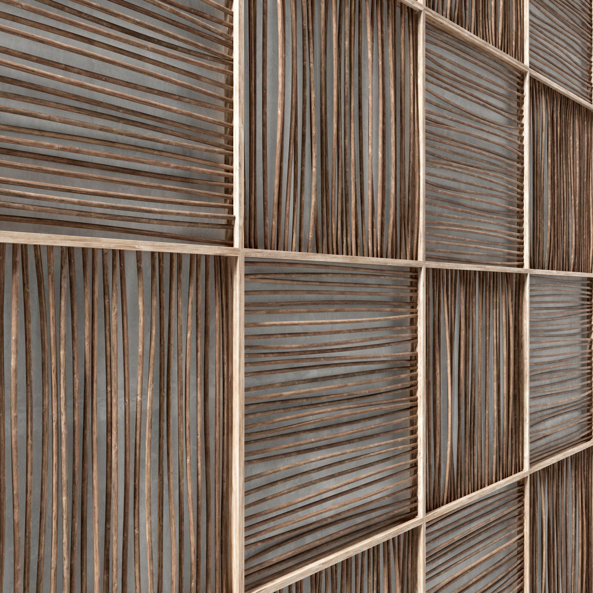 Wood panel branch 3D model_2