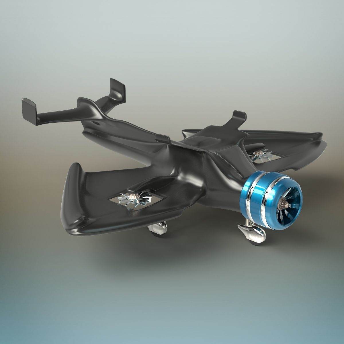 Futuristic Plane 3D model_4