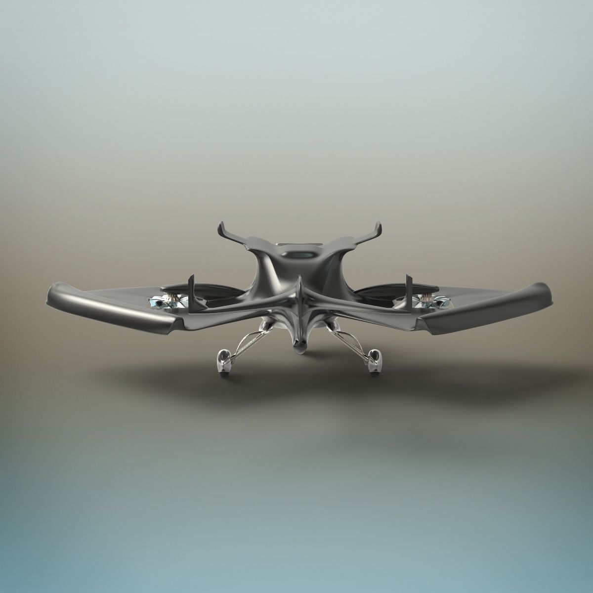 Futuristic Plane 3D model_9