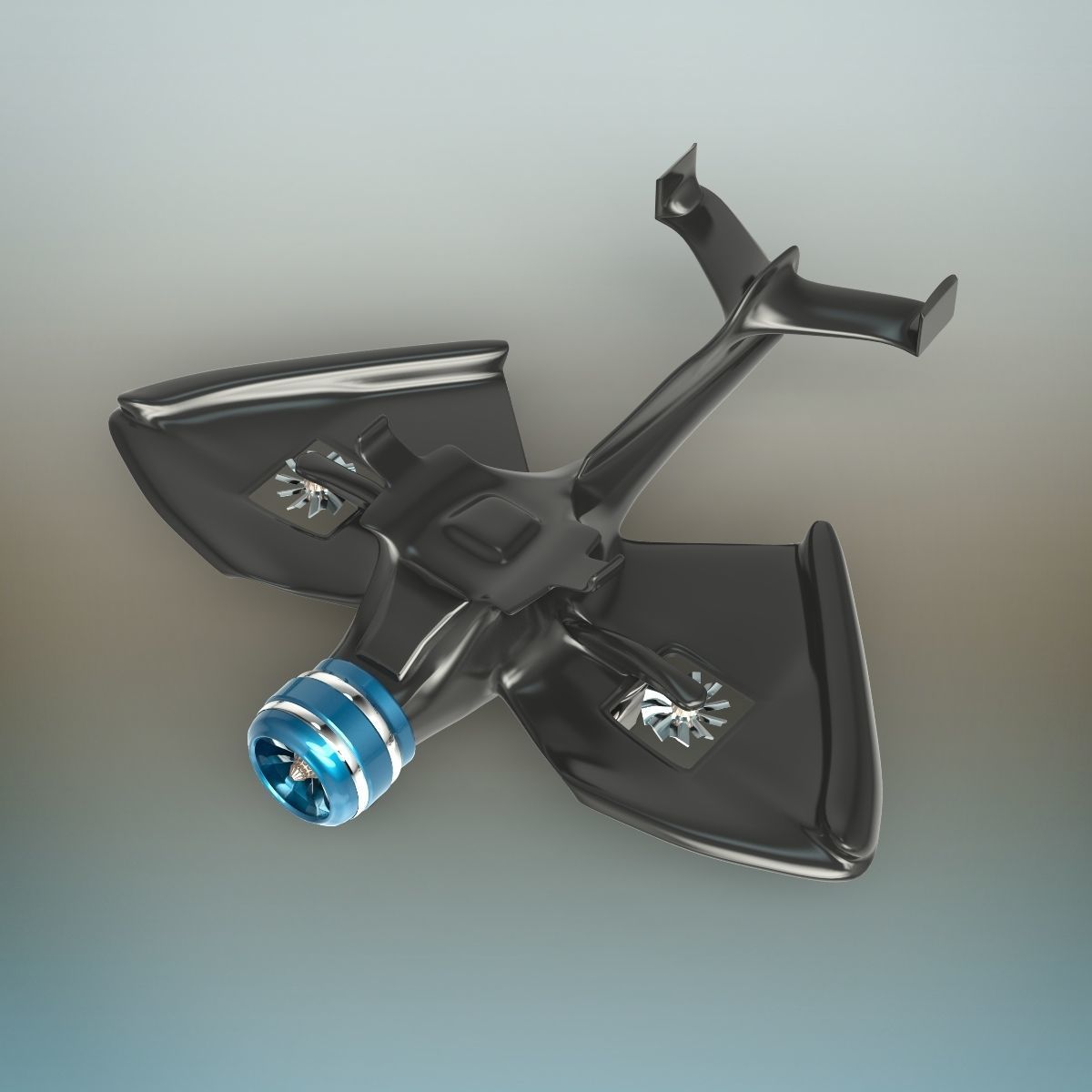 Futuristic Plane 3D model_11