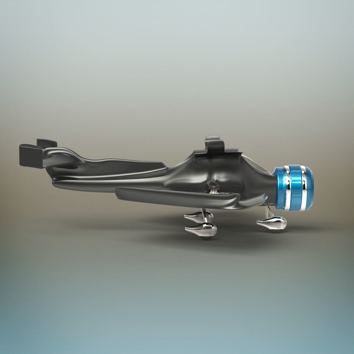 Futuristic Plane 3D model_7