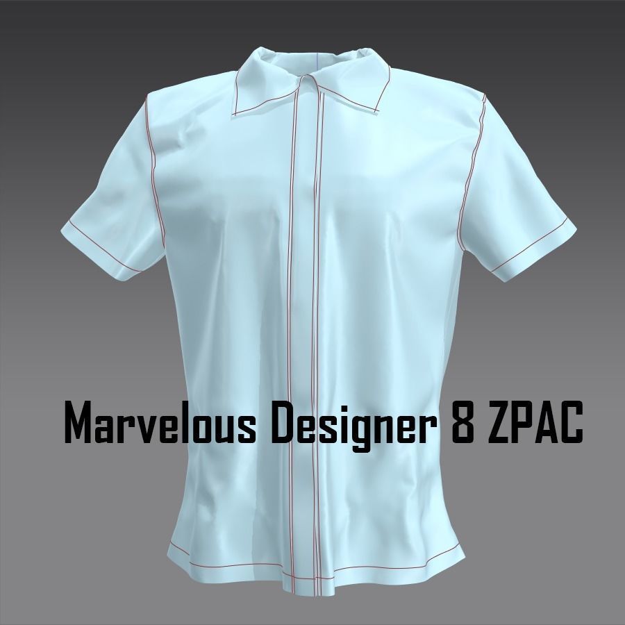 Men Shawl Collar Blouse M001a Marvelous and ZBrush 3D model_2