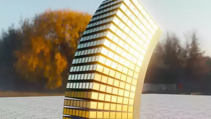 Flexible Building Low-poly 3D model
