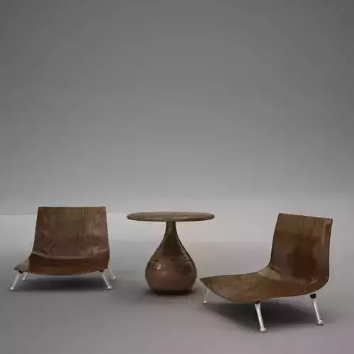 table chairs tropical 3D model