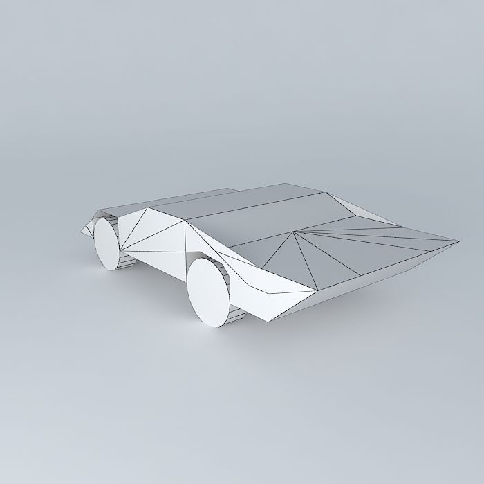 The RACE paper car Free 3D model_4