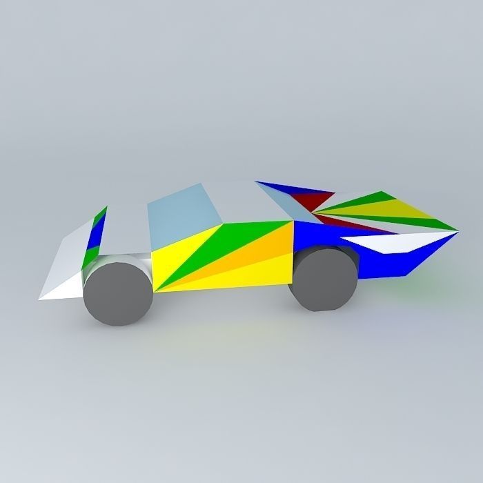 The RACE paper car Free 3D model_2