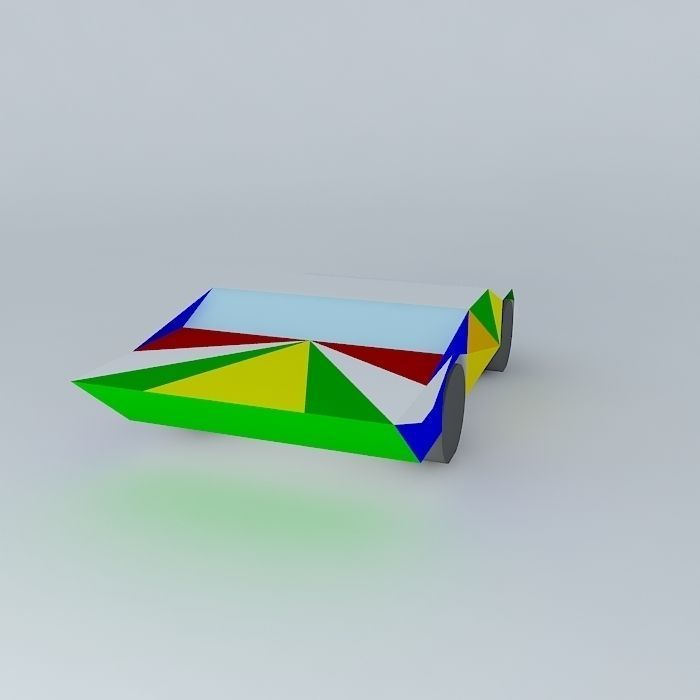 The RACE paper car Free 3D model_1