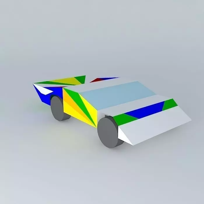 The RACE paper car Free 3D model_0