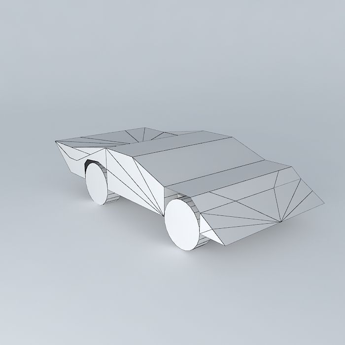 The RACE paper car Free 3D model_3