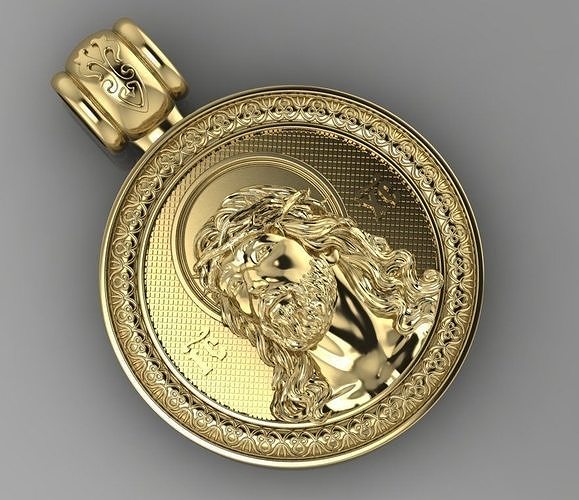 Suspension 4 jesus pendant in gold 3D print model
