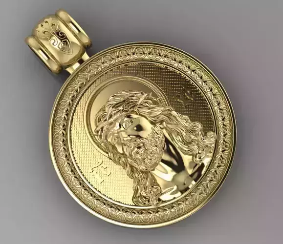 Suspension 4 jesus pendant in gold 3D print model
