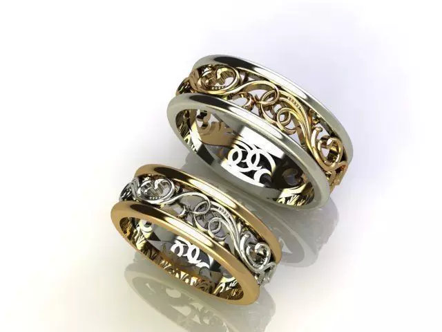VAS 2 WEDDING RINGS-Any Size 3D print model