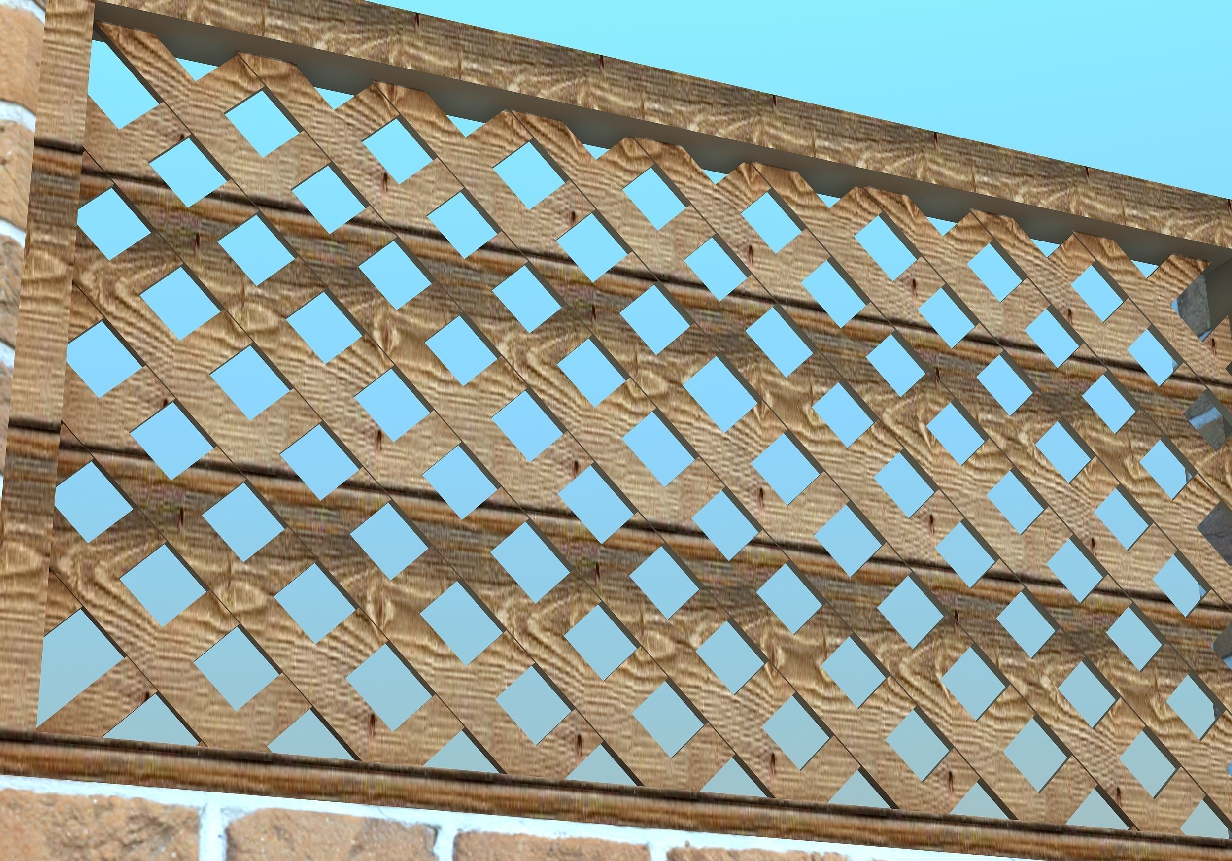 Fences fence in grass Low-poly 3D model_7