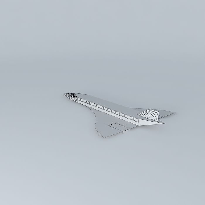 Concorde airplane with stripes Free 3D model_3